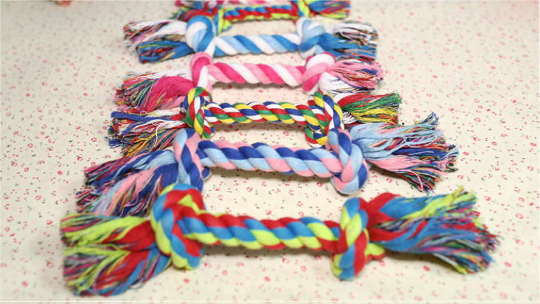 Cotton rope knot bones in three lengths