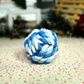 Blue braided cotton rope ball
